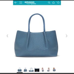Lulu Dharma Blue Vegan Leather Tote